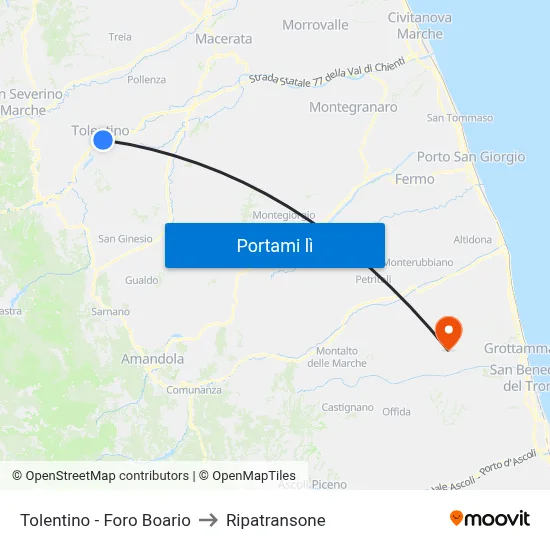 Tolentino - Foro Boario to Ripatransone map