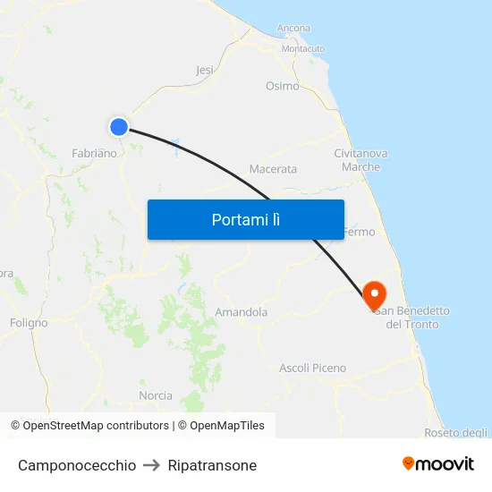 Camponocecchio to Ripatransone map