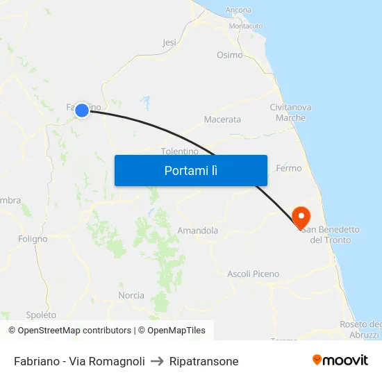 Fabriano - Via Romagnoli to Ripatransone map