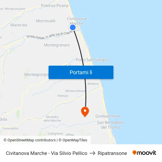 Civitanova Marche - Via Silvio Pellico to Ripatransone map