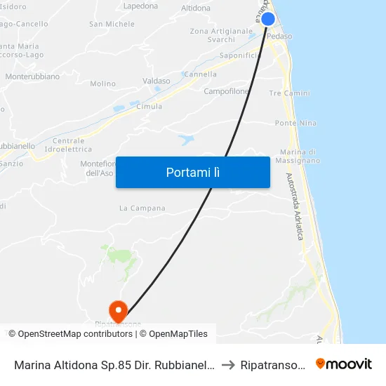 Marina Altidona Sp.85 Dir. Rubbianello to Ripatransone map