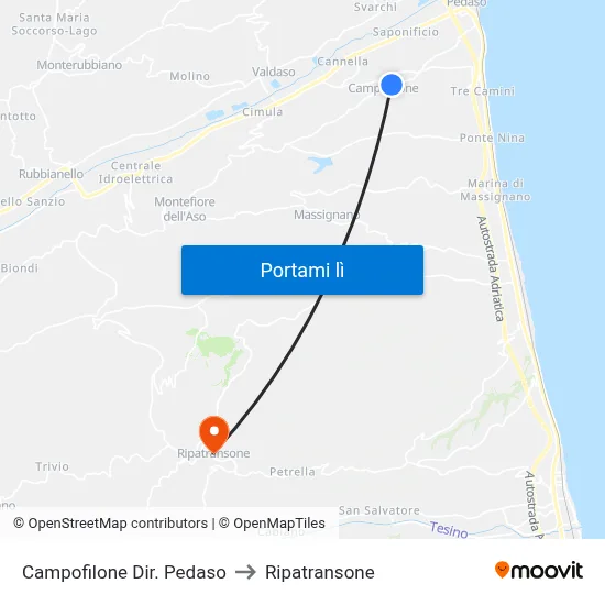 Campofilone Dir. Pedaso to Ripatransone map
