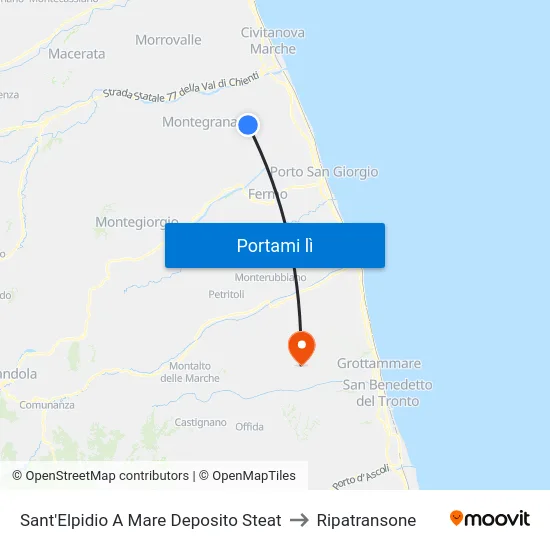 Sant'Elpidio A Mare Deposito Steat to Ripatransone map