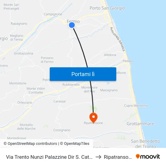 Via Trento Nunzi Palazzine Dir S. Cateri to Ripatransone map