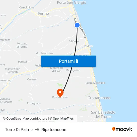 Torre Di Palme to Ripatransone map