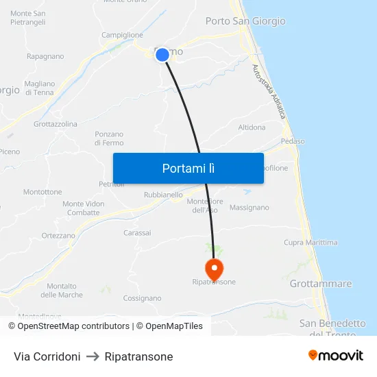 Via Corridoni to Ripatransone map