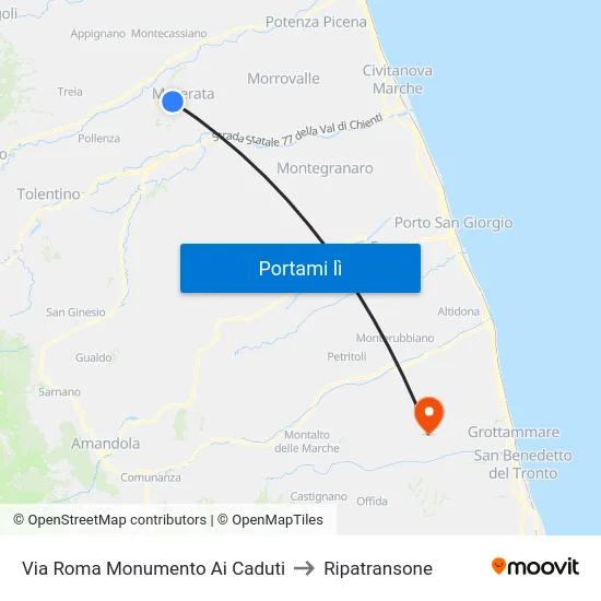 Via Roma Monumento Ai Caduti to Ripatransone map