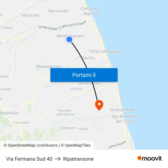 Via Fermana Sud 40 to Ripatransone map