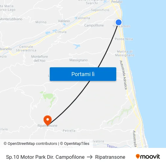 Sp.10 Motor Park Dir. Campofilone to Ripatransone map