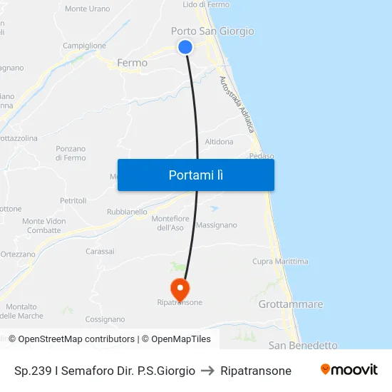Sp.239 I Semaforo Dir. P.S.Giorgio to Ripatransone map