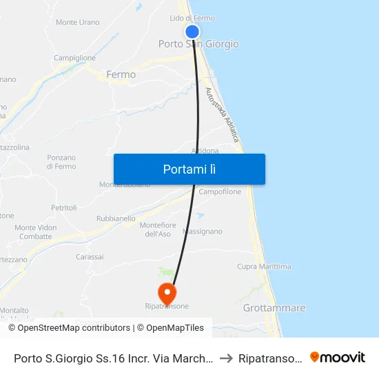 Porto S.Giorgio Ss.16 Incr. Via Marche D to Ripatransone map