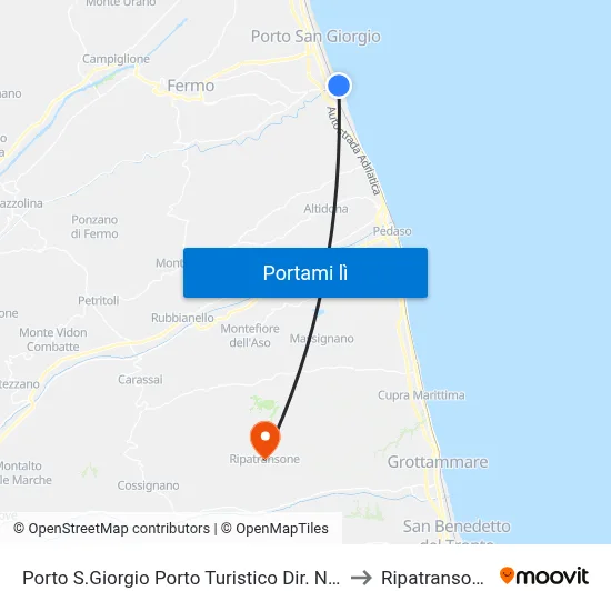 Porto S.Giorgio Porto Turistico Dir. Nor to Ripatransone map