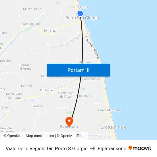Viale Delle Regioni Dir. Porto S.Giorgio to Ripatransone map