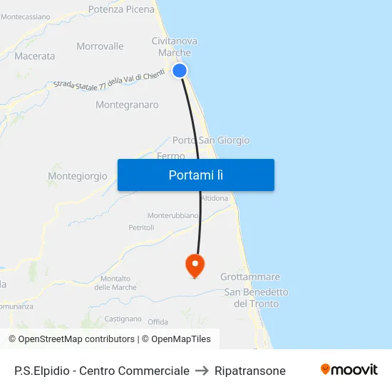 P.S.Elpidio - Centro Commerciale to Ripatransone map