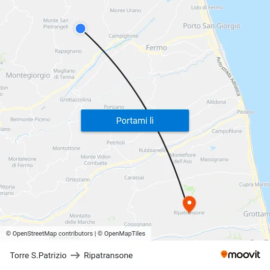 Torre S.Patrizio to Ripatransone map