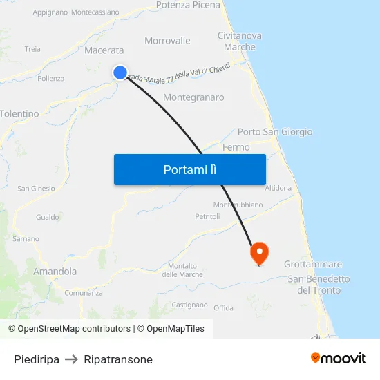 Piediripa to Ripatransone map