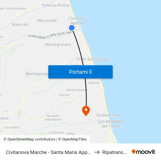 Civitanova Marche - Santa Maria Apparent to Ripatransone map