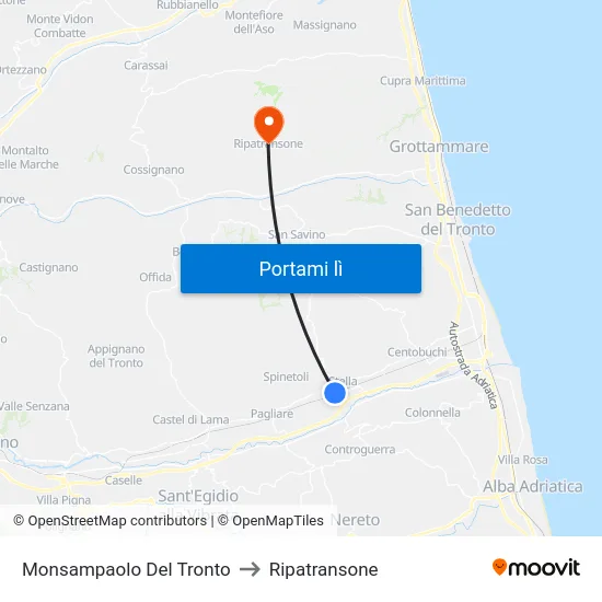 Monsampaolo Del Tronto to Ripatransone map