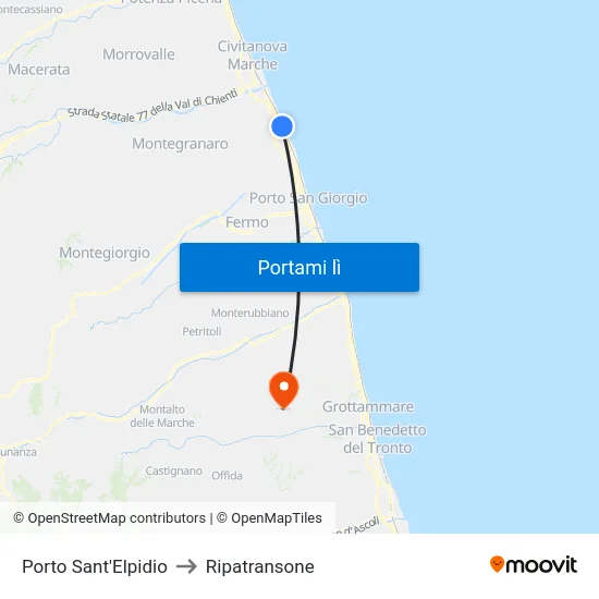 Porto Sant'Elpidio to Ripatransone map