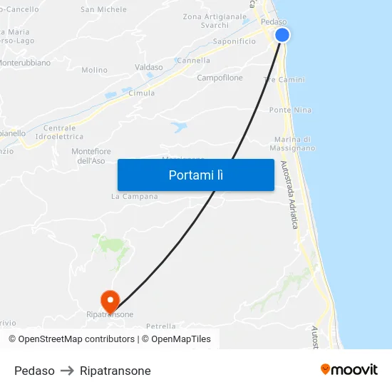 Pedaso to Ripatransone map