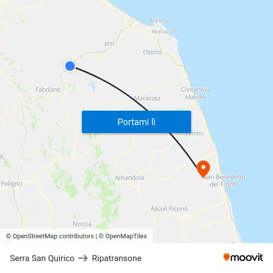 Serra San Quirico to Ripatransone map