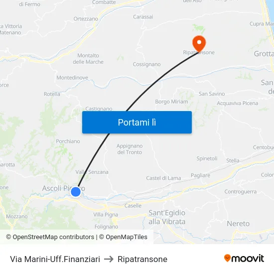 Via Marini-Uff.Finanziari to Ripatransone map
