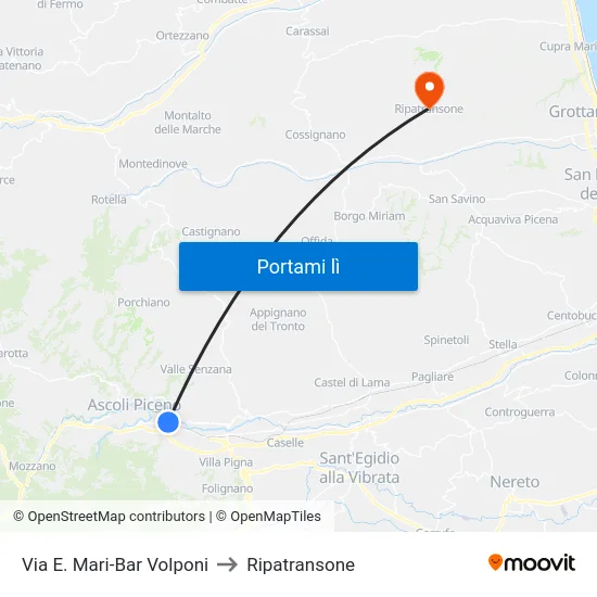 Via E. Mari-Bar Volponi to Ripatransone map