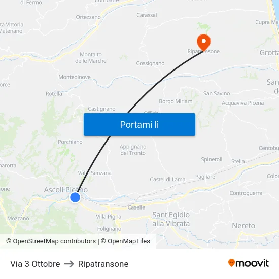 Via 3 Ottobre to Ripatransone map