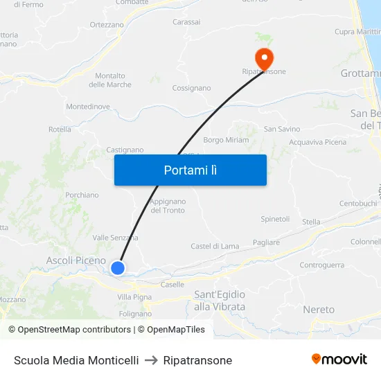 Scuola Media Monticelli to Ripatransone map