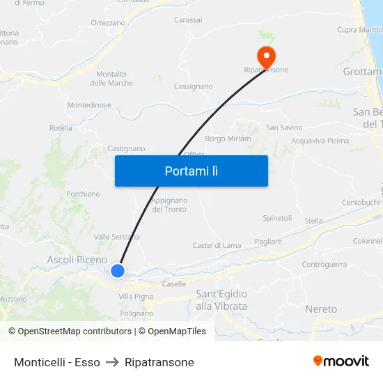 Monticelli - Esso to Ripatransone map