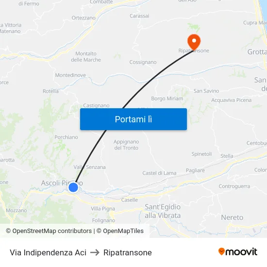 Via Indipendenza Aci to Ripatransone map