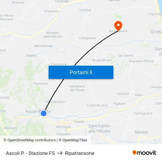 Ascoli P. - Stazione FS to Ripatransone map