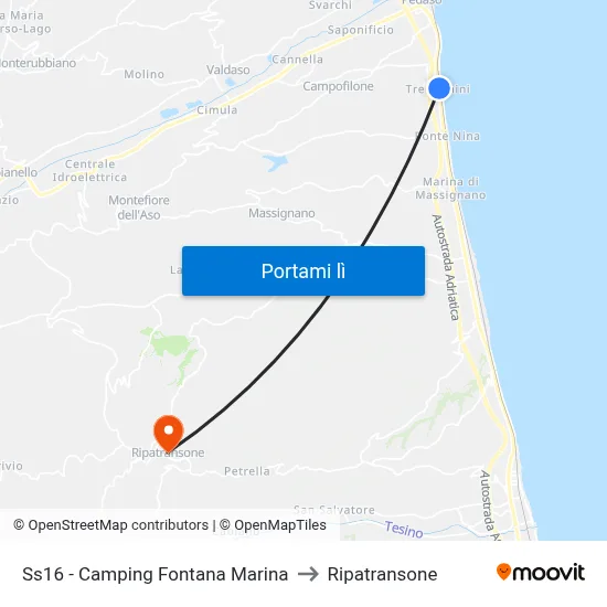 Ss16 - Camping Fontana Marina to Ripatransone map