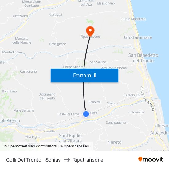 Colli Del Tronto - Schiavi to Ripatransone map