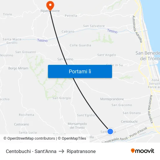 Centobuchi - Sant'Anna to Ripatransone map