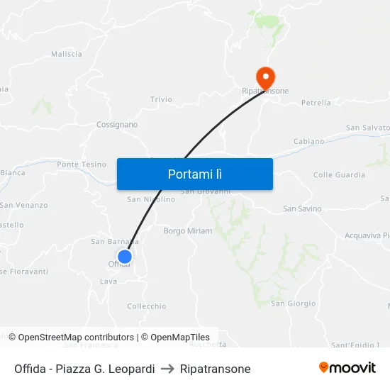 Offida - Piazza G. Leopardi to Ripatransone map