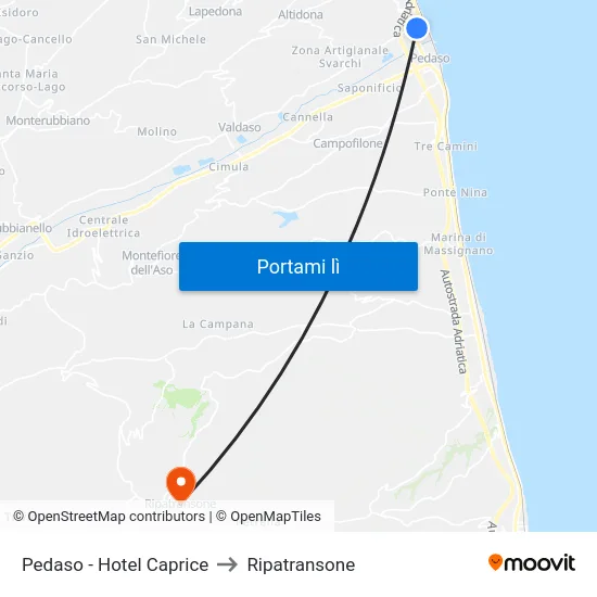Pedaso - Hotel Caprice to Ripatransone map