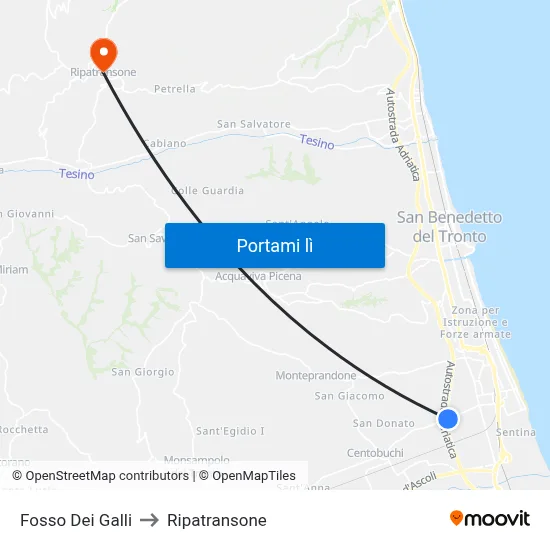 Fosso Dei Galli to Ripatransone map