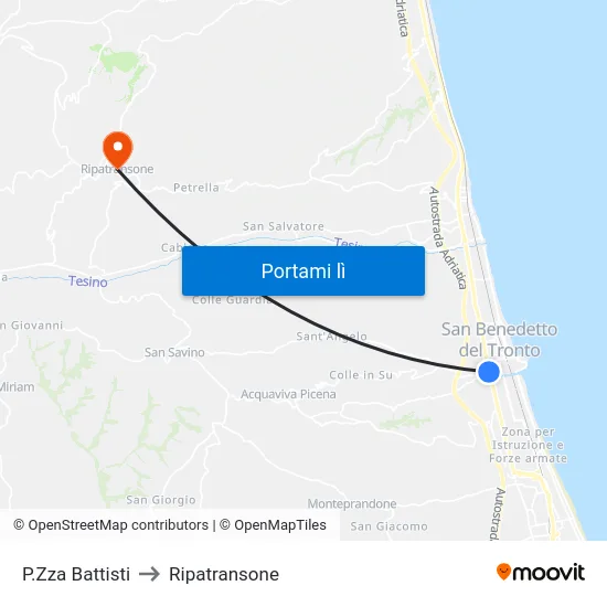 P.Zza Battisti to Ripatransone map