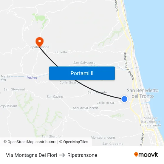 Via Montagna Dei Fiori to Ripatransone map