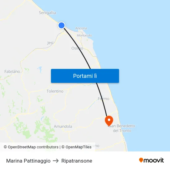 Marina  Pattinaggio to Ripatransone map