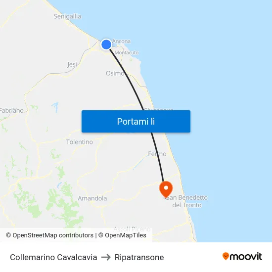 Collemarino Cavalcavia to Ripatransone map