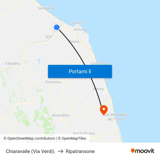 Chiaravalle (Via Verdi). to Ripatransone map
