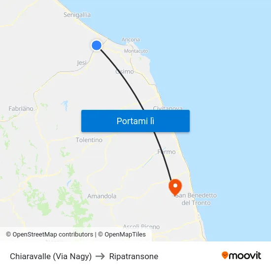 Chiaravalle (Via Nagy) to Ripatransone map