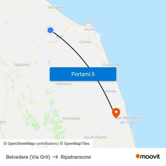 Belvedere (Via Orti) to Ripatransone map