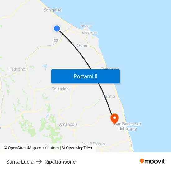 Santa Lucia to Ripatransone map