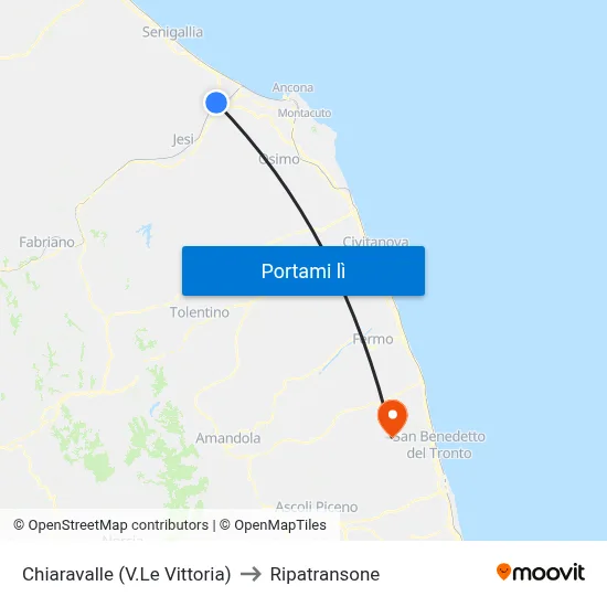 Chiaravalle (V.Le Vittoria) to Ripatransone map