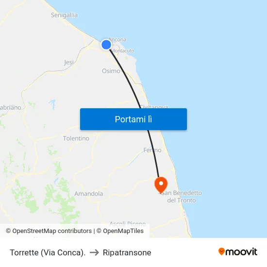 Torrette (Via Conca). to Ripatransone map