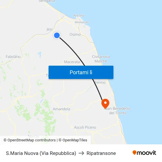 S.Maria Nuova (Via Repubblica) to Ripatransone map