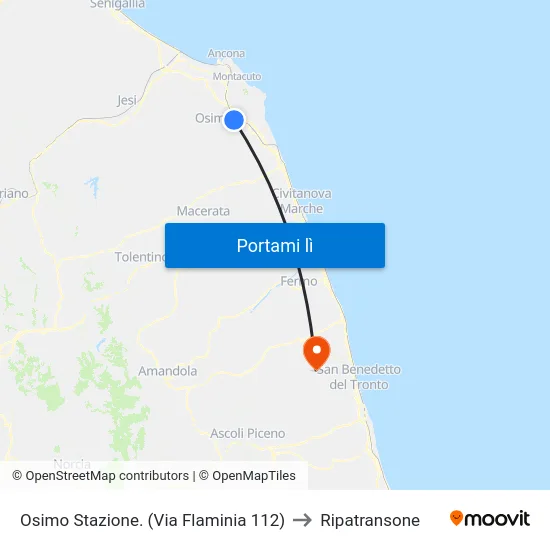 Osimo Stazione. (Via Flaminia 112) to Ripatransone map